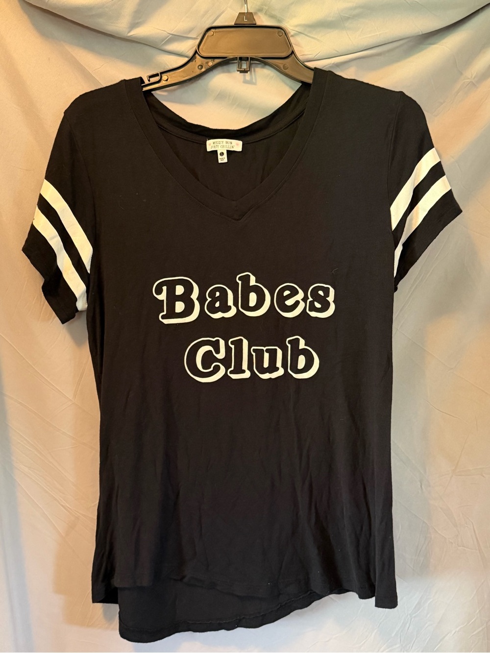 Babes Club Black Short Sleeve soft flowy Tee sz Large